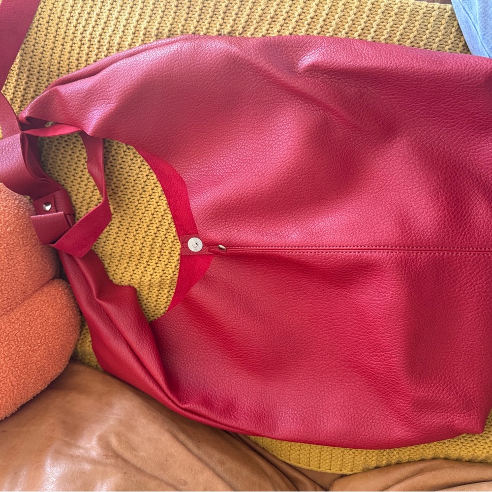 UO Kimchi Blue faux leather red box bag
